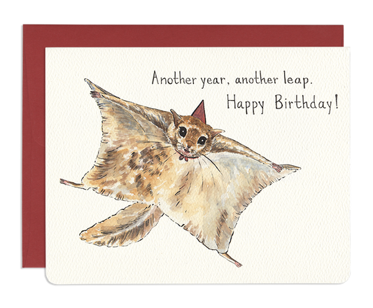 Flying Squirrel Birthday Card