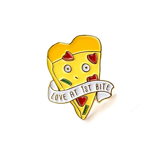 @4 Love at First Bite Pizza Slice Enamel  Lapel Pin