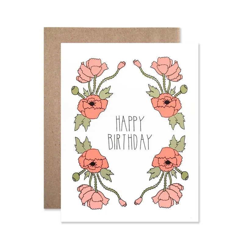 Birthday Poppies Card