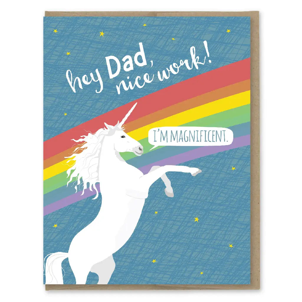 Dad Magnificent Unicorn Card