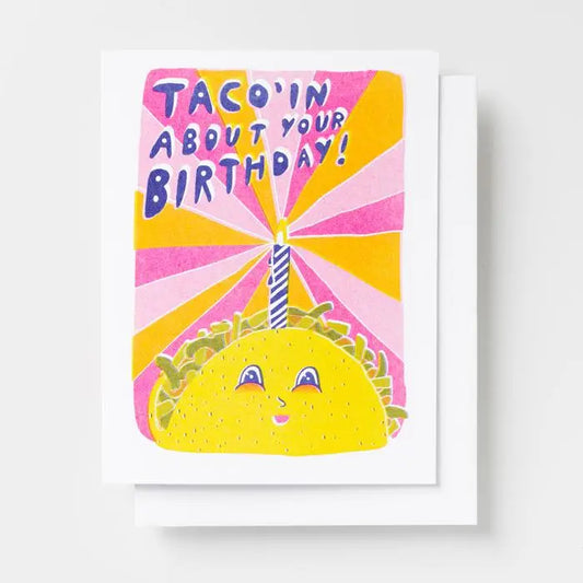 Taco Birthday  Risograph Card