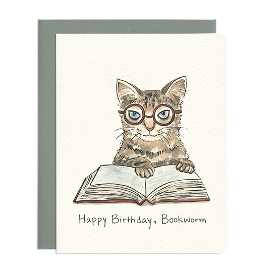 Bookworm Birthday Card