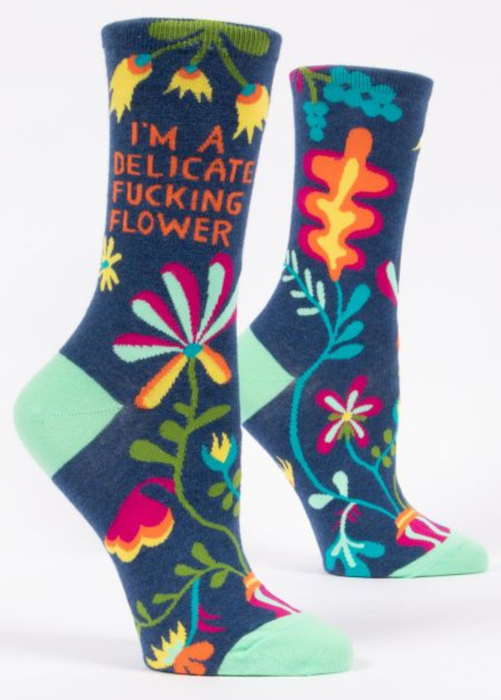 Women’s Crew Socks Delicate F*cking Flower