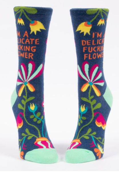 Women’s Crew Socks Delicate F*cking Flower