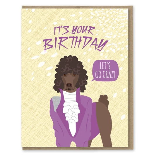 Prince Poodle Birthday Card