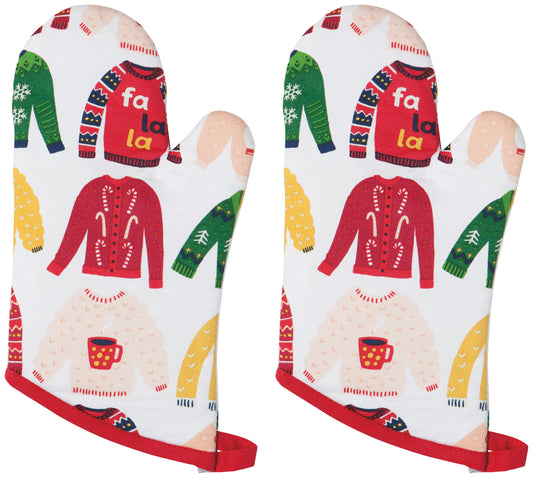 Oven Mitts Ugly Xmas Sweater