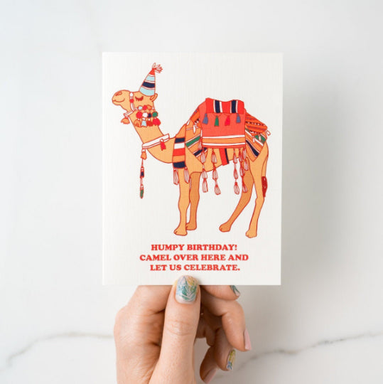 Humpy Birthday! Camel Over Punny Birthday Greeting Card