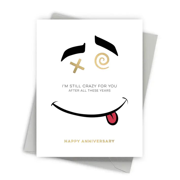 Crazy For You Modern Anniversary Card