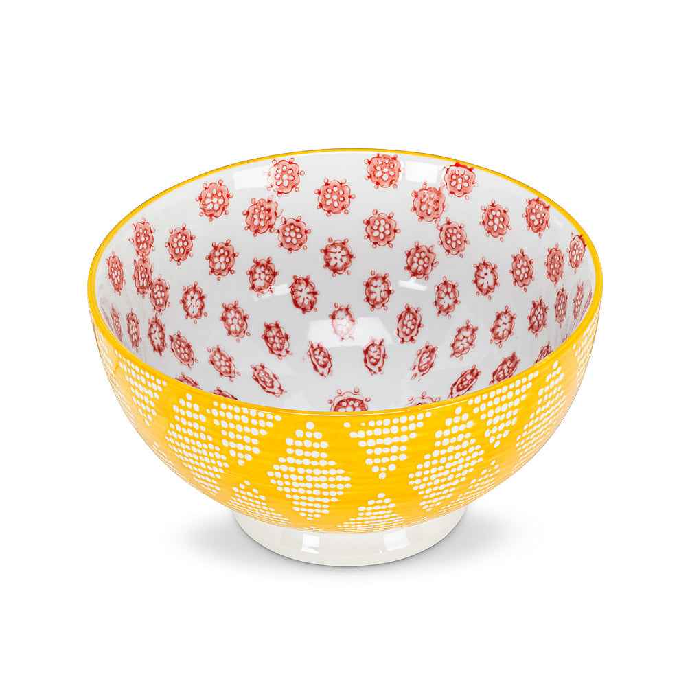 Yellow & Red Deep Bowl 6"D