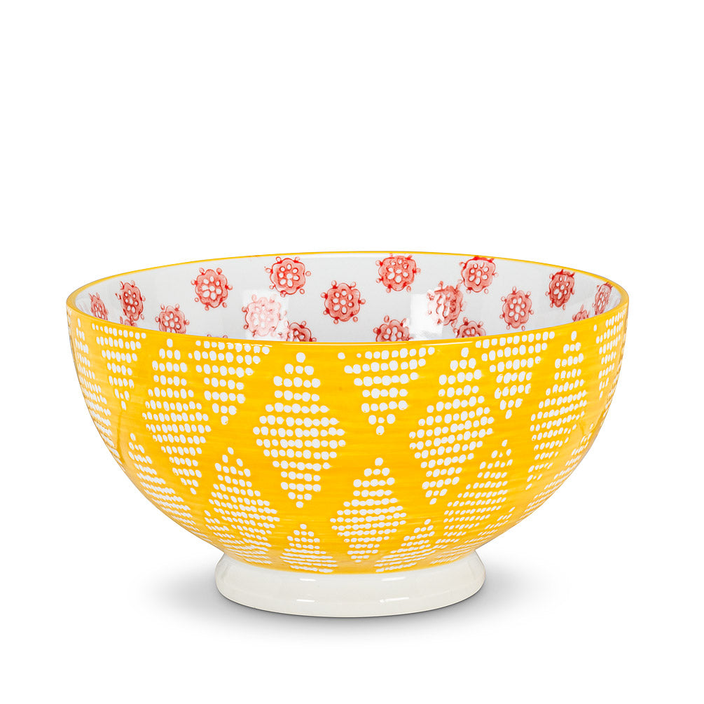 Yellow & Red Deep Bowl 6"D