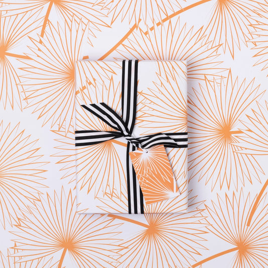 Orange Palms Wrapping Paper