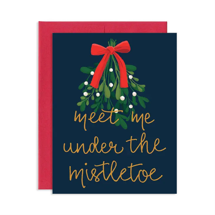 Under The Mistletoe Christmas Holiday Greeting Card