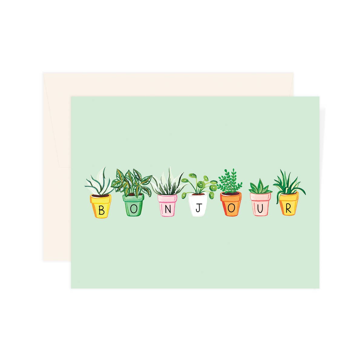 Bonjour Plant Pots Card
