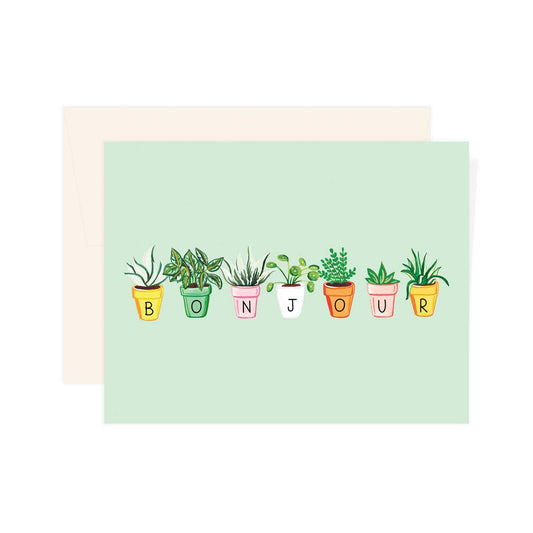 Bonjour Plant Pots Card