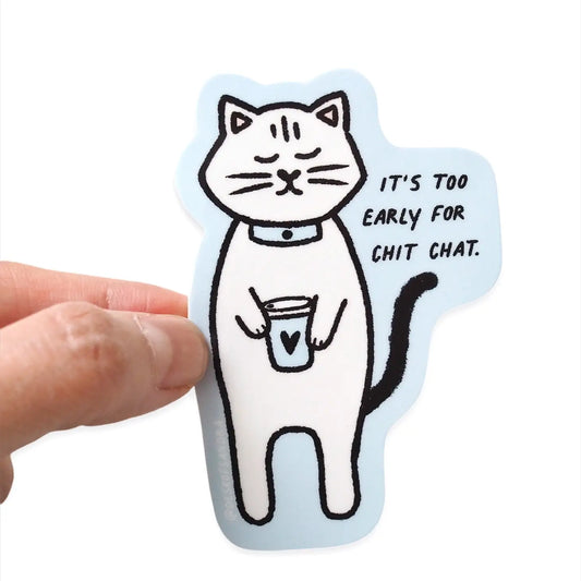 S65 Not-so Morning Cat Vinyl Sticker