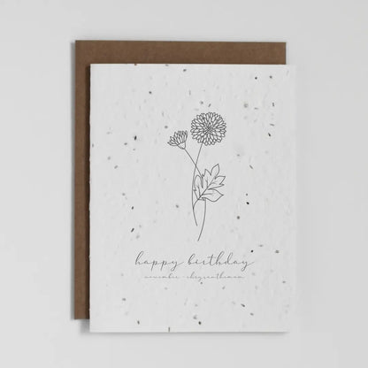 November Birth Flower Chrysanthemum Plantable Greeting Card