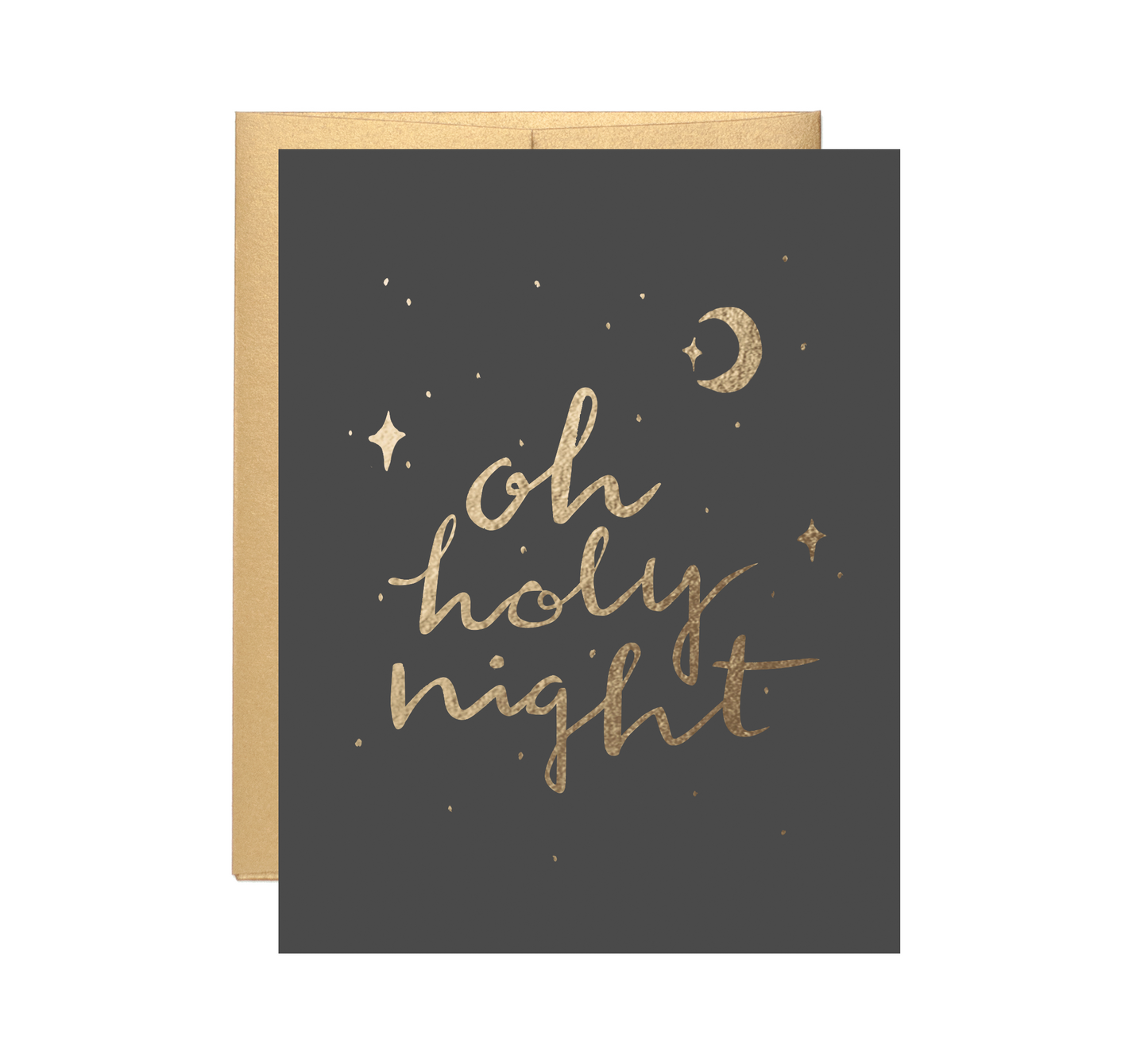 Oh Holy Night Gold Foil Christmas Card
