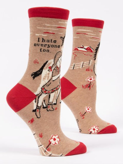 Women's Crew Socks I Hate Everyone Too