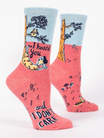 Women's Crew Socks I Heard You Don't Care
