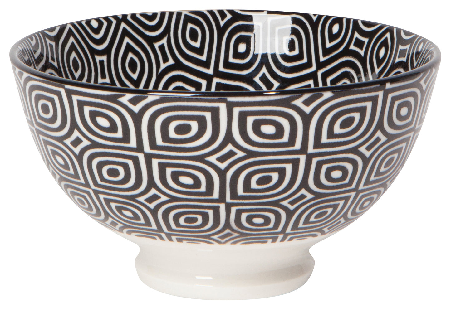 4" Stamped Bowl Black White Geo