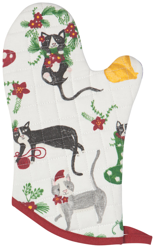Oven Mitts Meowy Christmas Set of 2