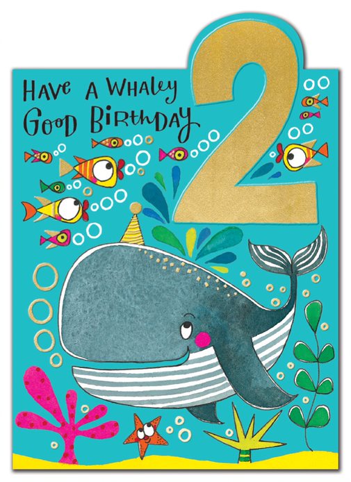 Whale 2nd Birhday Card