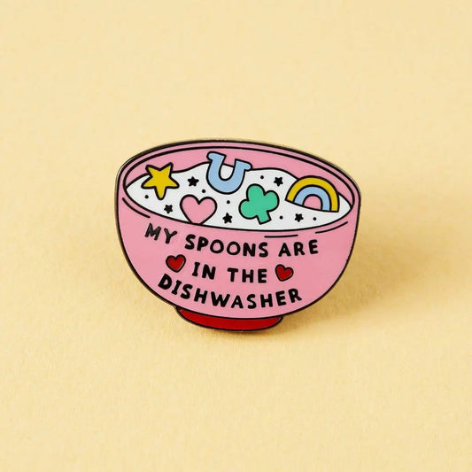 @98 Spoons In The Dishwasher Enamel Pin