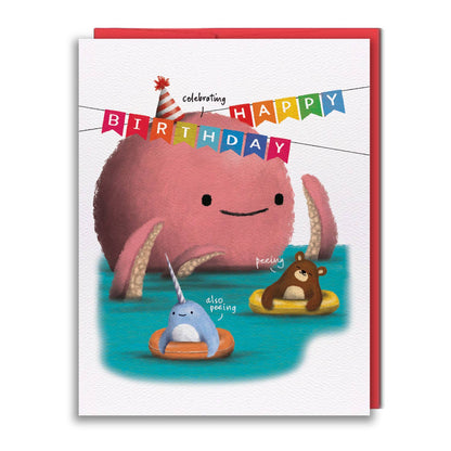 Peeing Birthday Card