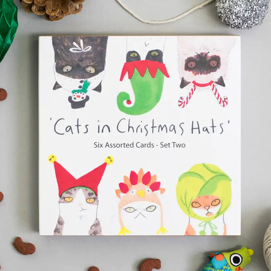Cats in Christmas Hats 6 Assorted Christmas Cards