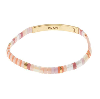 Good Karma Bracelet - Gold/Pink Multi Brave