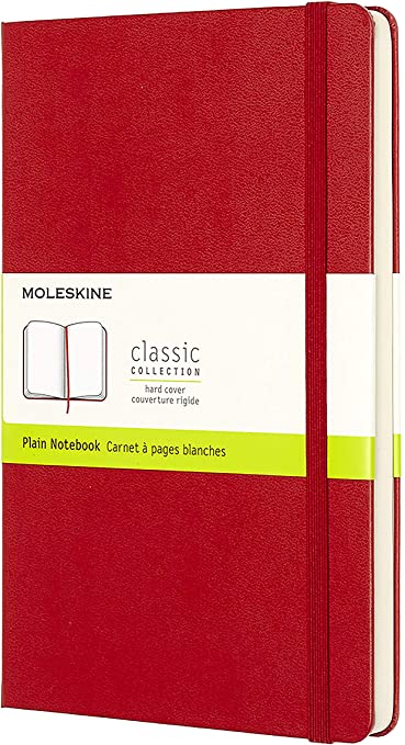 Classic Large Red Soft Cover Plain Notebook