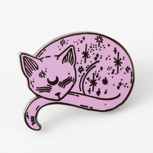 @50 Mystical Cat Pink Enamel Pin