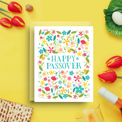 Happy Passover Spring Leaves Card