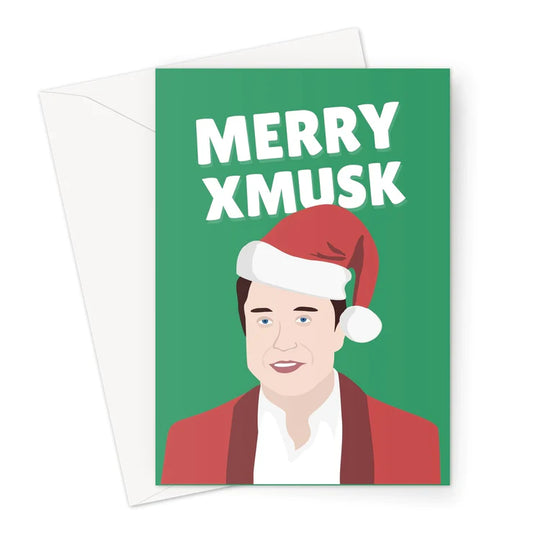 Merry Xmusk Funny Pun Love Fan Elon Musk Celebrity Card