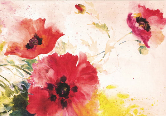 Watercolour Poppies Blank Boxed Cards