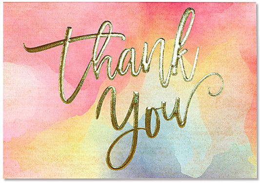 Watercolour Sunset Thank You Boxed Cards