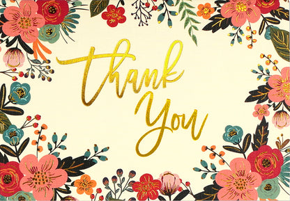Floral Frame Thank You Boxed Cards