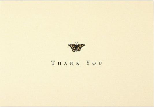 Gold Butterfly Thank You Boxed Cards