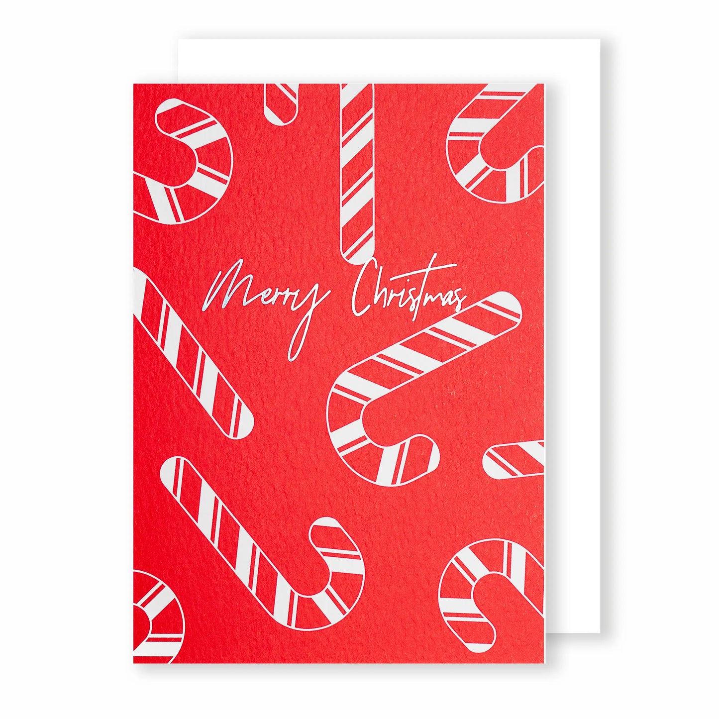 Foiled Red Candy Canes Christmas Card