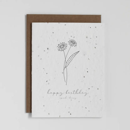 April Birth Flower Daisy Plantable Greeting Card