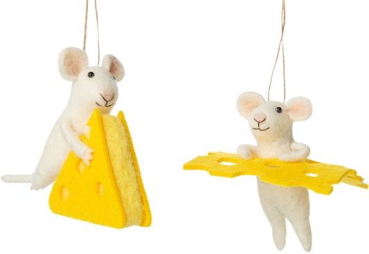 Felt Mouse Who Got The Cheese Ornament