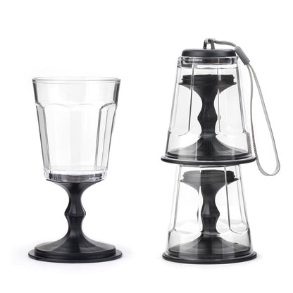 Stacking Wine Glass Black Set/2