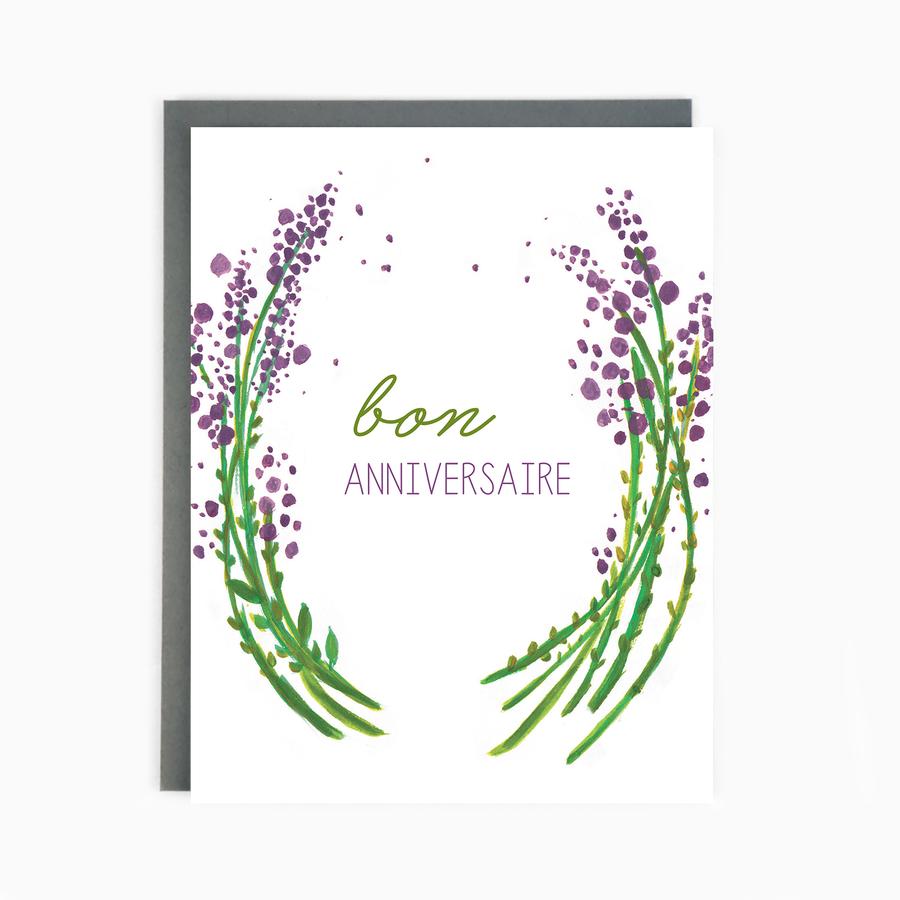 Bon Anniversaire Lavender Card