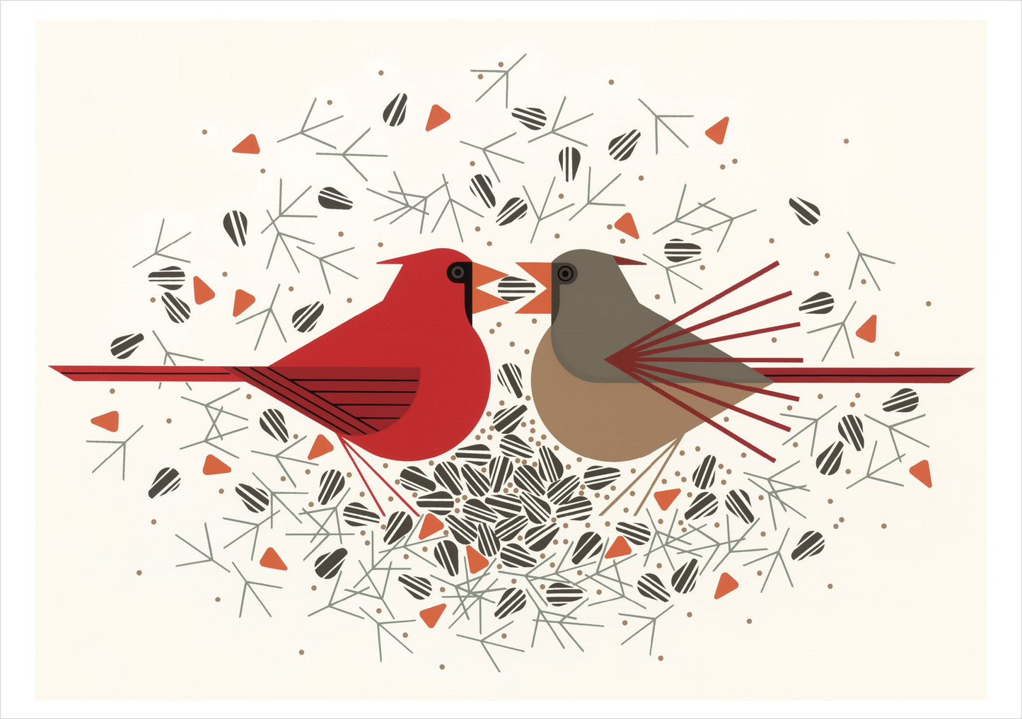 Charley Harper Cardinal Courtship Holiday Boxed Cards