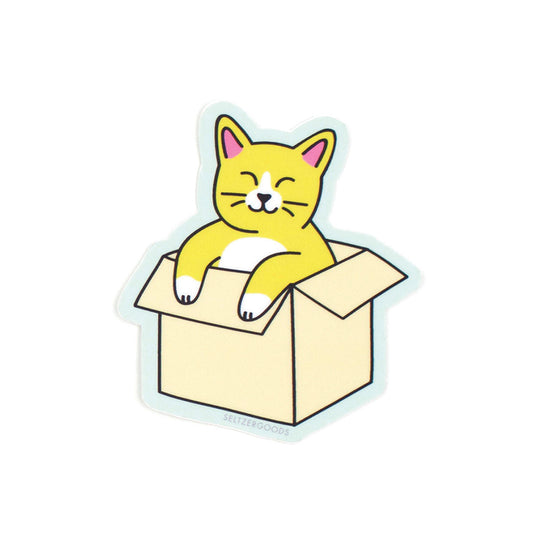 S102 Cat In Box Sticker