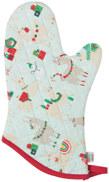 Oven Mitts Set of 2 Fa La La La Llama