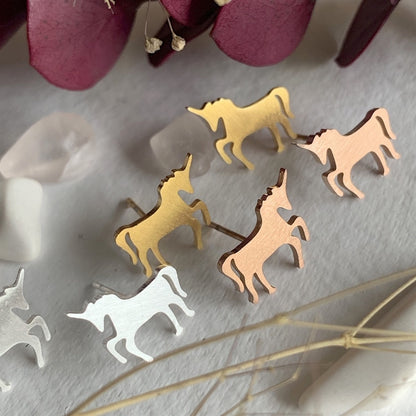 Teslas Unicorn Silhouette Studs