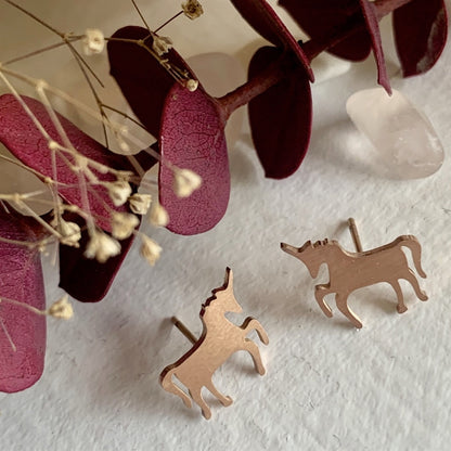 Teslas Unicorn Silhouette Studs