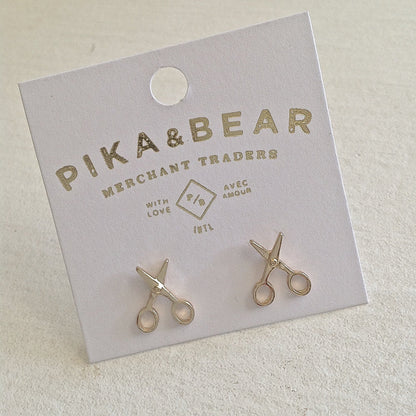 Snips Scissor Stud Earrings Gold