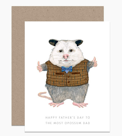 Opossum Dad Happy Father's Day Card